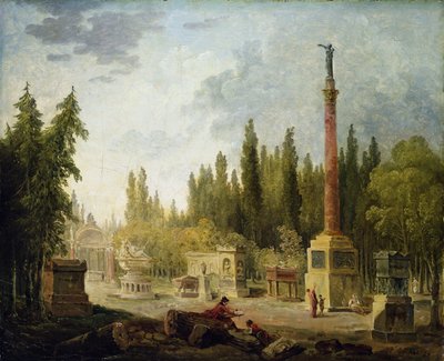 De tuin van het Musee des Monuments Francais, 1795-1808 door Hubert Robert